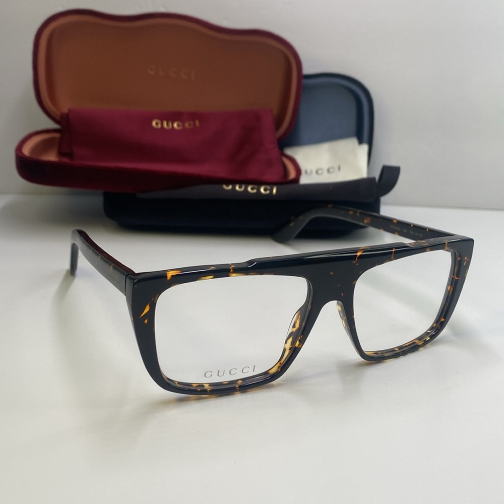 New Authentic Gucci GG1040O 002 dark tortoise Eyeglasses